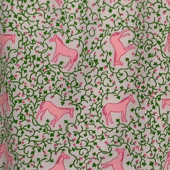 VTG. The Vested Gentress Hand-screen Print. Pink Horses with green vines. Small - Picture 5 of 15